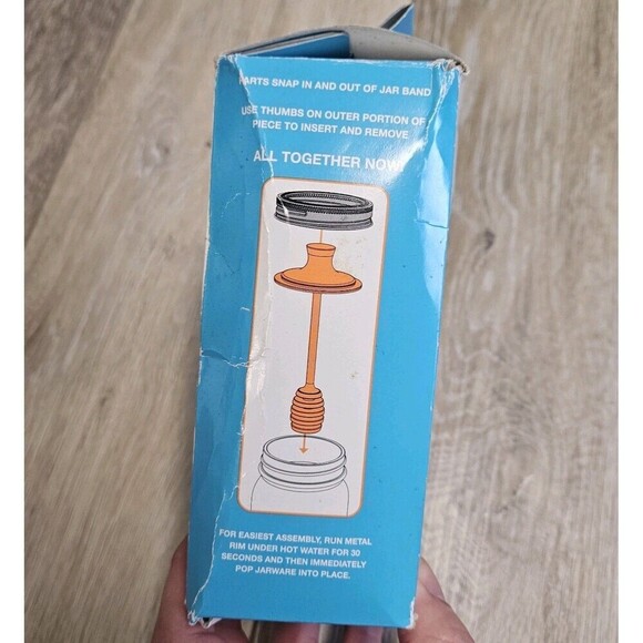 Jarware Honey Dipper for Regular Mouth Mason Jars Orange Glasswear - Picture 2 of 5